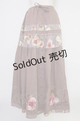 KANEKO ISAO / 花柄切替前開きスカート  パープル T-25-12-17-040-EL-SK-SA-ZT