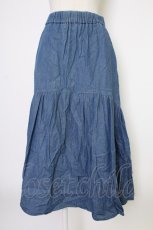 画像1: axes femme / 切替コットンスカート  ブルー T-25-12-17-041-AX-SK-SA-ZT527 (1)