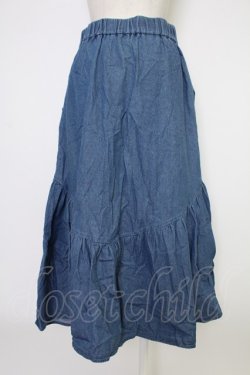 画像2: axes femme / 切替コットンスカート  ブルー T-25-12-17-041-AX-SK-SA-ZT