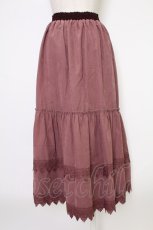 画像2: axes femme / レースティアードスエードスカート  ボルドー T-25-12-17-042-AX-SK-SA-ZT527 (2)