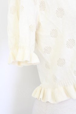 画像3: axes femme POETIQUE / ドットジャガードカーディガン  アイボリー T-25-12-17-005-AX-TO-SA-ZT