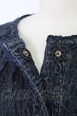 画像3: INGEBORG / フラワー刺繍デニム風ロングコート  青デニム T-25-12-17-045-LO-CO-SA-ZT