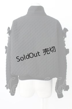 画像2: KANEKO ISAO / キルティング袖リボンブルゾン  ブラック T-25-12-17-046-EL-CO-SA-ZT