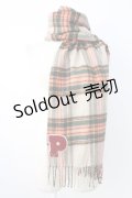 PINK HOUSE / Pワッペン付きチェックマフラー  ブラウン T-25-12-17-049-LO-ZA-SA-ZT485