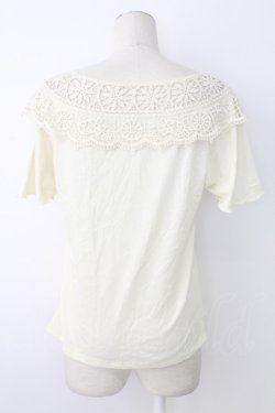 画像2: axes femme / 肩レースプリントTシャツ  アイボリー T-25-12-17-006-AX-TO-SA-ZT