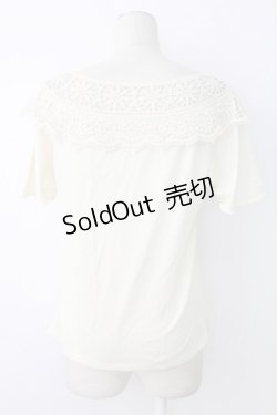 画像2: axes femme / 肩レースプリントTシャツ  アイボリー T-25-12-17-006-AX-TO-SA-ZT526