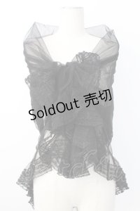 WONDERFUL WORLD / チュール大判スカーフ  ブラック T-25-12-17-051-LO-ZA-SA-ZT