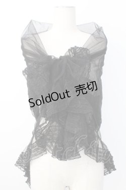 画像1: WONDERFUL WORLD / チュール大判スカーフ  ブラック T-25-12-17-051-LO-ZA-SA-ZT