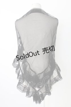 画像2: WONDERFUL WORLD / チュール大判スカーフ  ブラック T-25-12-17-051-LO-ZA-SA-ZT