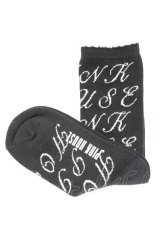 PINK HOUSE / ロゴ靴下  ブラック×ホワイト T-25-12-17-052-LO-ZA-SA-ZT