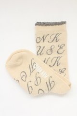 PINK HOUSE / ロゴ靴下  ベージュ×グレー T-25-12-17-053-LO-ZA-SA-ZT