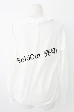 画像2: INGEBORG / レース&ピンタックくるみボタンブラウス  ホワイト T-25-12-17-001-LO-BL-SA-ZT526