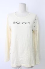 画像1: INGEBORG / ロゴプリント&ロゴワッペン長袖カットソー M アイボリー T-25-12-17-009-LO-TO-SA-ZT526 (1)