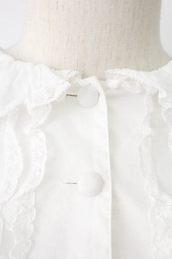 画像3: INGEBORG / レース&ピンタックくるみボタンブラウス  ホワイト T-25-12-17-001-LO-BL-SA-ZT