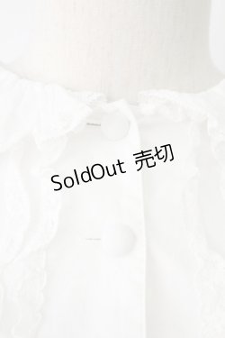 画像3: INGEBORG / レース&ピンタックくるみボタンブラウス  ホワイト T-25-12-17-001-LO-BL-SA-ZT526