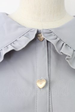 画像3: axes femme POETIQUE / ハート釦丸襟ブラウス  グレー T-25-12-17-012-AX-BL-SA-ZT