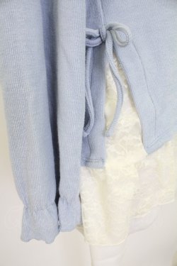 画像3: axes femme / 裾レースシャツレイヤードPO  サックスＸ白 T-25-12-17-013-AX-TO-SA-ZT