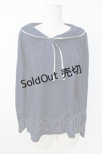 axes femme / パイピングブラウス  ネイビー T-25-12-17-016-AX-BL-SA-ZT