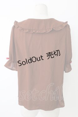 画像2: axes femme Kawaii / クマパフェ刺繍ブラウス  ブラウン T-25-12-17-017-AX-BL-SA-ZT