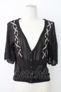 axes femme / レースアップＸ透かしカーデ  黒 T-25-12-17-018-AX-TO-SA-ZT