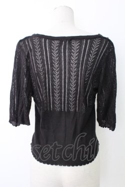 画像2: axes femme / レースアップＸ透かしカーデ  黒 T-25-12-17-018-AX-TO-SA-ZT