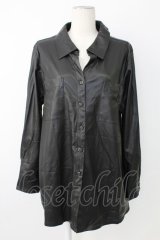 INGEBORG / エコレザーシャツジャケット  黒 T-25-12-17-019-LO-JA-SA-ZT