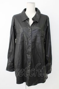 INGEBORG / エコレザーシャツジャケット  黒 T-25-12-17-019-LO-JA-SA-ZT