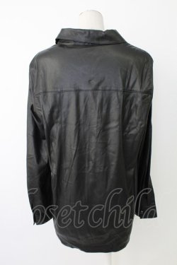 画像2: INGEBORG / エコレザーシャツジャケット  黒 T-25-12-17-019-LO-JA-SA-ZT