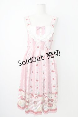 画像1: axes femme Kawaii / クマパフェ総柄ジャンスカ  ピンク T-25-12-17-021-AX-OP-SA-ZT526