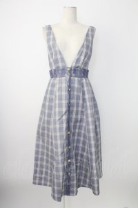 axes femme / センターボタンジャンスカ  ブルーチェック T-25-12-17-022-AX-OP-SA-ZT