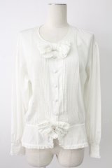 INGEBORG / ピンタックオーバーブラウス  ホワイト T-25-12-17-003-LO-BL-SA-ZT