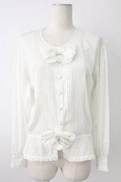 画像1: INGEBORG / ピンタックオーバーブラウス  ホワイト T-25-12-17-003-LO-BL-SA-ZT