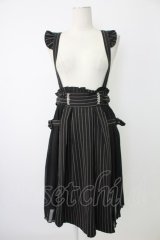 axes femme POETIQUE / ストライプサス付きスカート  黒Ｘ白 T-25-12-17-027-AX-SK-SA-ZT