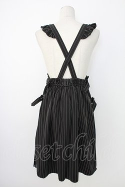 画像2: axes femme POETIQUE / ストライプサス付きスカート  黒Ｘ白 T-25-12-17-027-AX-SK-SA-ZT