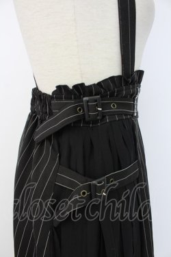 画像3: axes femme POETIQUE / ストライプサス付きスカート  黒Ｘ白 T-25-12-17-027-AX-SK-SA-ZT