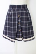 axes femme / チェック&裾レーススカート  青チェック T-25-12-17-030-AX-SK-SA-ZT