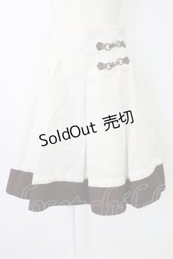 画像1: axes femme / ビット付きバイカラーストライプスカート  ブラウン T-25-12-17-032-AX-SK-SA-ZT527