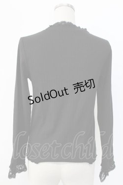 画像2: axes femme / キラキラお花ビジューリブプルオーバー  ブラック T-25-12-18-003-AX-TO-SA-ZT