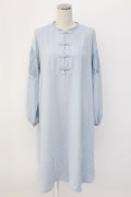 axes femme / 袖刺繍チャイナ釦シャツワンピース M サックス T-25-12-18-022-AX-OP-SA-ZT