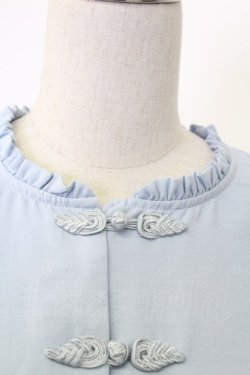 画像5: axes femme / 袖刺繍チャイナ釦シャツワンピース M サックス T-25-12-18-022-AX-OP-SA-ZT