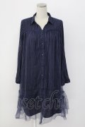 axes femme / チュール重ねチュニック M ネイビー T-25-12-18-023-AX-OP-SA-ZT