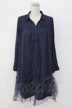 画像1: axes femme / チュール重ねチュニック M ネイビー T-25-12-18-023-AX-OP-SA-ZT