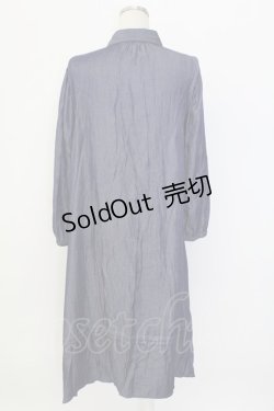 画像2: axes femme / 花刺繍ボリューム袖シャツワンピース  インディゴ T-25-12-18-024-AX-OP-SA-ZT452