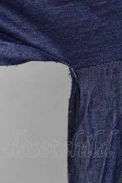 画像4: axes femme / 花刺繍ボリューム袖シャツワンピース  インディゴ T-25-12-18-024-AX-OP-SA-ZT