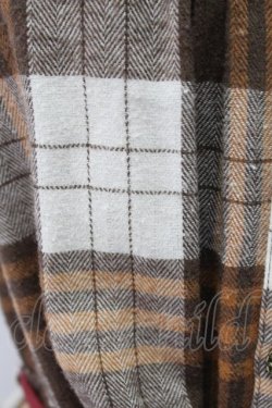 画像4: axes femme / ハイネックチェック長袖ワンピース  ブラウン T-25-12-18-025-AX-OP-SA-ZT