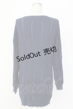 画像2: axes femme / 花刺繍ロングニットカーデ  ネイビー T-25-12-18-004-AX-TO-SA-ZT401