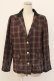 画像1: axes femme / タータンチェックジャケット M ブラウン T-25-12-18-032-AX-JA-SA-ZT (1)