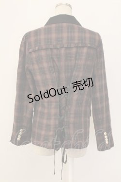 画像2: axes femme / タータンチェックジャケット M ブラウン T-25-12-18-032-AX-JA-SA-ZT436