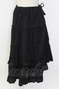 axes femme / レース切り替えスカート  黒 T-25-12-18-034-AX-SK-SA-ZT