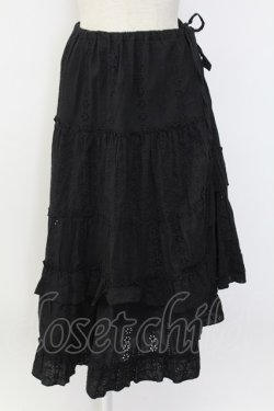 画像1: axes femme / レース切り替えスカート  黒 T-25-12-18-034-AX-SK-SA-ZT